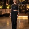 Sequin Fringe Top & Draped Skirt Set