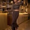 Sequin Fringe Top & Draped Skirt Set