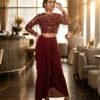 Sequin Fringe Top & Draped Skirt Set