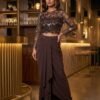 Sequin Fringe Top & Draped Skirt Set