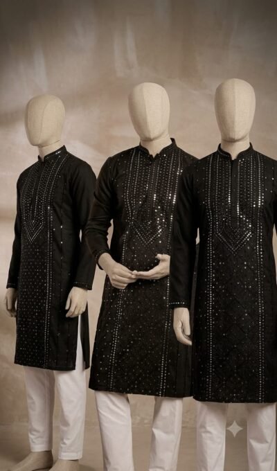 Embellished Silk Men’s Kurta Set