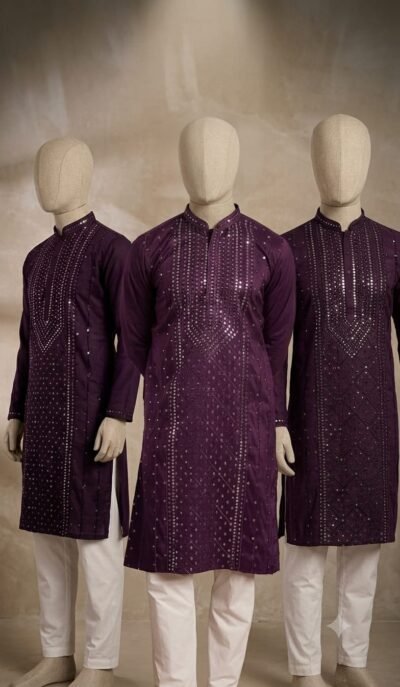 Embellished Silk Men’s Kurta Set