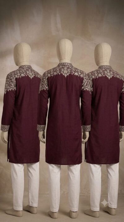 IMG-20260911-WA0769 Wine Embroidered Men’s Kurta Set