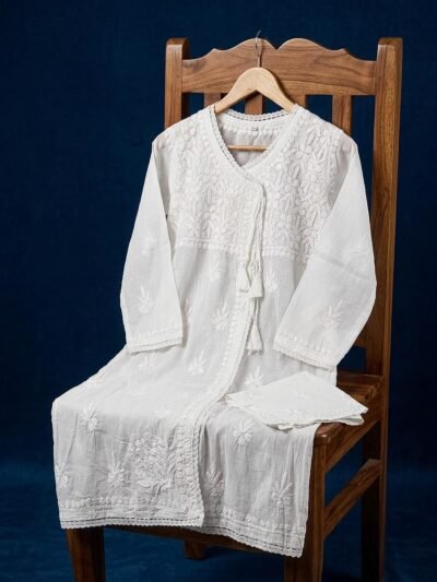 Chanderi Chikankari Kurta & Pant Set