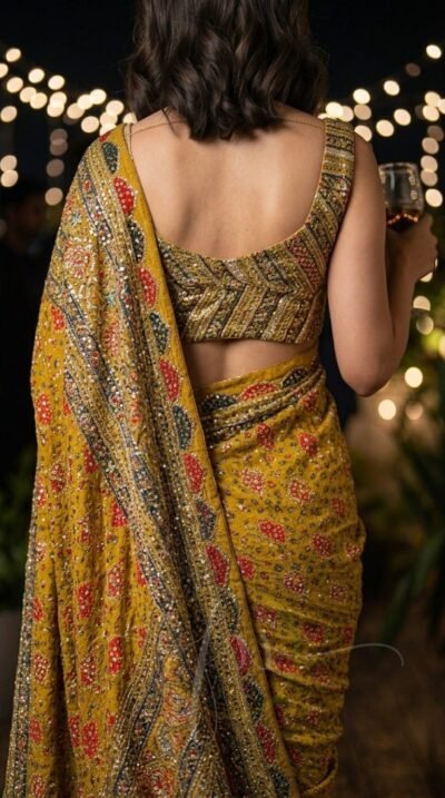 IMG-20260921-WA0247(1) Mustard Bandhani-Inspired Embellished Chinon Saree