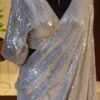 IMG-20260922-WA0940 Silver Grey Sequin Georgette Silk Saree