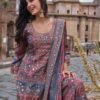 IMG-20260923-WA0137 Multicolour Chinon Jacquard Mirror Work Kurta Palazzo Set