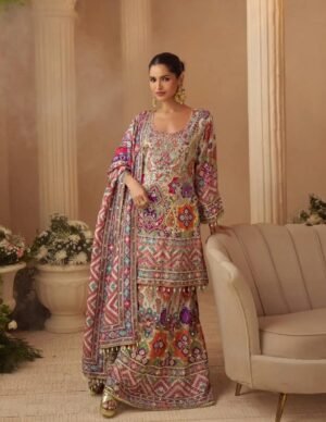 IMG-20260923-WA0146 Pastel Multicolour Printed Kurta Palazzo Set With Dupatta