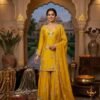 Floral Handwork Viscose Crepe Sharara Suit