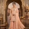 Floral Handwork Viscose Crepe Sharara Suit