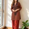 Ajrakh Print Embroidered Farshi Salwar Set