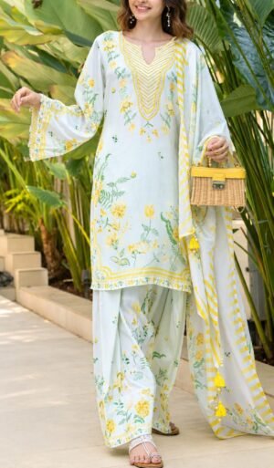 IMG-20260923-WA0293 Yellow Floral Printed Farshi Salwar Set