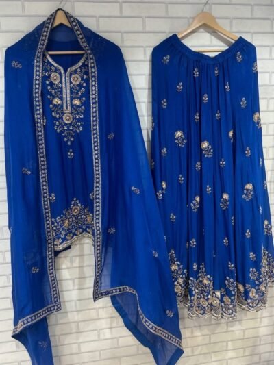 IMG-20260924-WA0586 Royal Blue Embellished Chinon Gharara Set