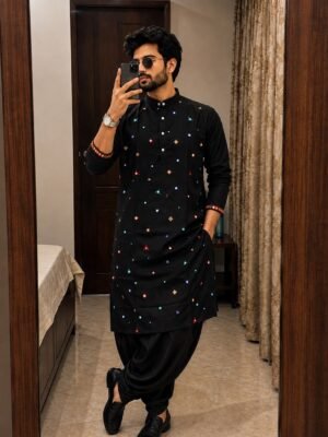 Mirror Work Kurta Dhoti Set