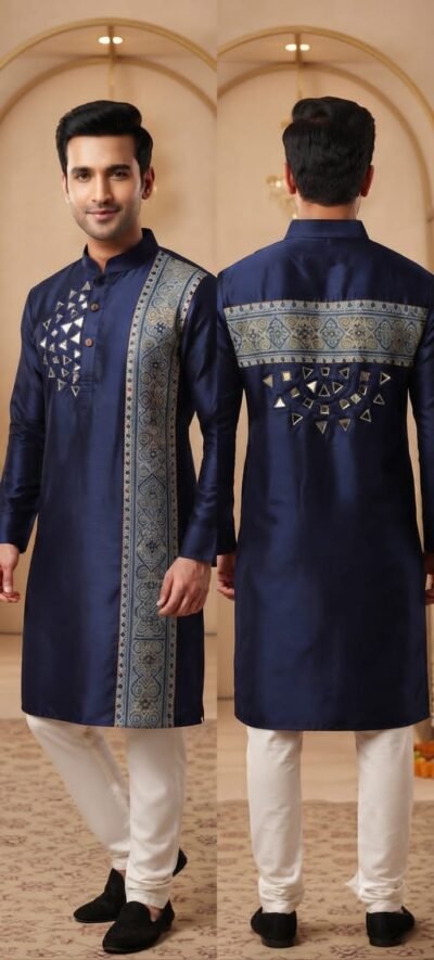 IMG-20260924-WA0887 Ajrakh-Inspired Mirror Work Men’s Kurta