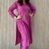 Chanderi Chikankari Kurta & Pant Set