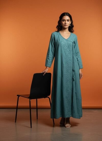IMG-20260924-WA1542 Embroidered Chikankari Mulmul Angrakha Kurta