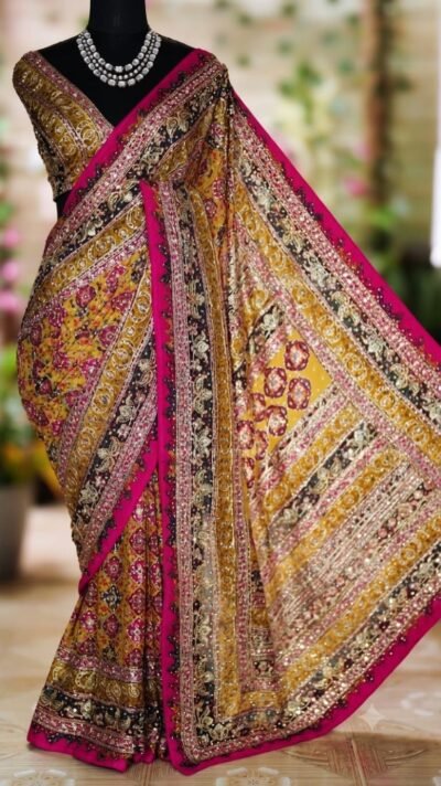 IMG-20260925-WA0154 Ajrakh-Inspired Embellished Chinon Saree