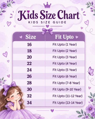 Pastel Kids Size Chart with Whimsical Details Kids Black Rayon Lucknowi Chikankari Palazzo Set