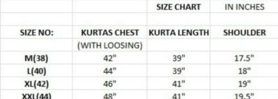 SCF-Mens-Kurta-Size-Chart Father Cotton Sequin Kurta Pyjama Set