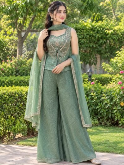 Pure Salsa 4-Piece Sharara Set with Detachable Cape