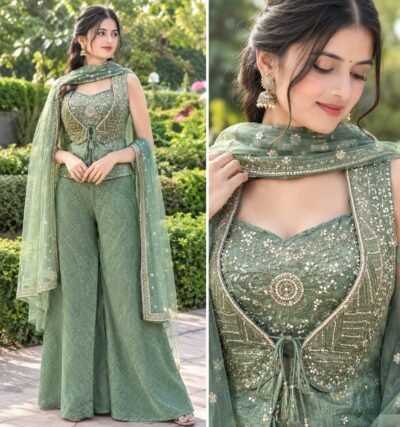 Pure Salsa 4-Piece Sharara Set with Detachable Cape