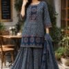 SCF0134-01 Ajrakh Premium Cotton Kurta Sharara Set