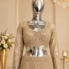 Embroidered Net Lehenga Set with Full-Sleeve Blouse
