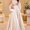 Champagne Ivory Pearl-Embellished Lehenga Set