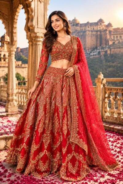 SCF0143-1 Pure Silk & Net Handwork Lehenga Choli