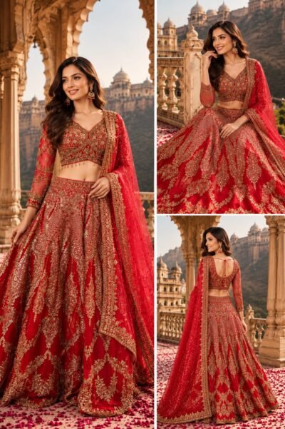 SCF0143-2 Pure Silk & Net Handwork Lehenga Choli