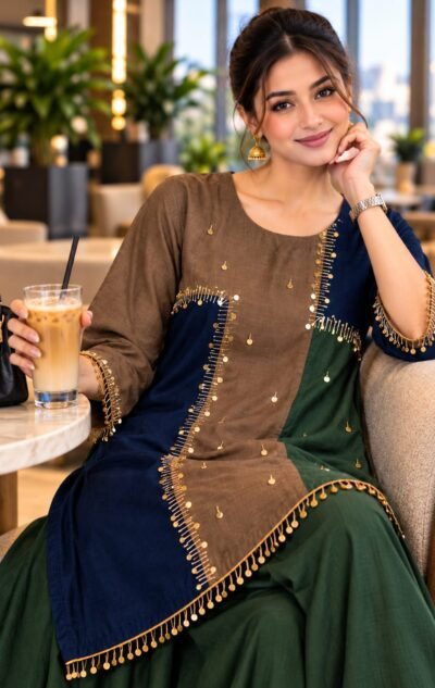 Premium Silk Handwork Indo-Western Set