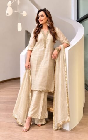 SCF0147-01 Crush Tissue Designer Indo-Western Set