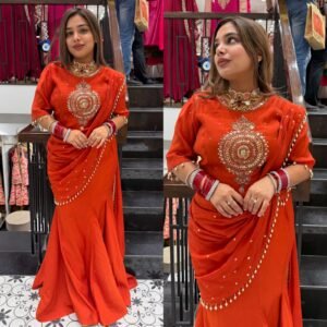 Mul Chanderi Fish-Cut Drape Saree