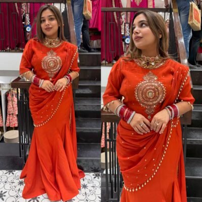 Mul Chanderi Fish-Cut Drape Saree