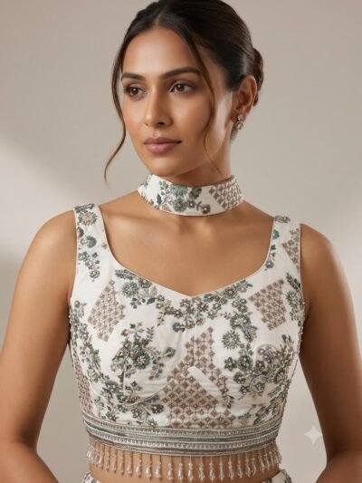 Georgette Blouse Palazzo Indo-Western Set