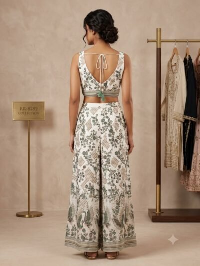 Georgette Blouse Palazzo Indo-Western Set