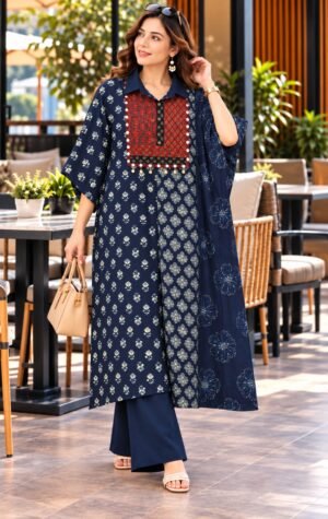 SCF0163-01 Premium Cotton Handwork Co-ord Set