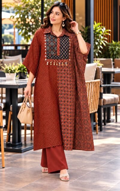 SCF0163-02 Premium Cotton Handwork Co-ord Set