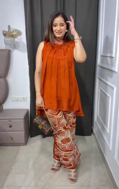 Pure Chinon Halter-Neck Top Palazzo Set
