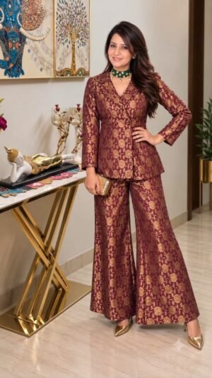 SCF0166-01 Brocade Indo-Western Co-ord Set