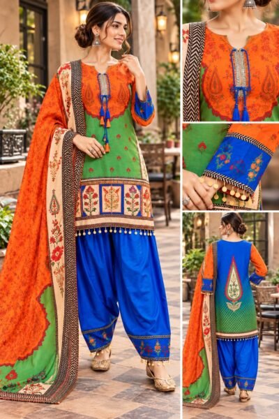 Pure Crepe Digital Farshi Salwar Set