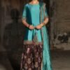 SCF0169-1 Khuda Baksh Pure Gloss Silk Kora Dabka Suit with Jamawar Trousers
