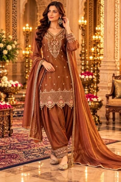 SCF0179-01 Shimmer Handwork Farshi Salwar Suit