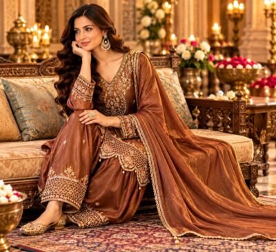 SCF0179-02 Shimmer Handwork Farshi Salwar Suit