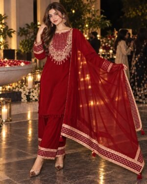 SCF0180-01 Premium Crepe Heavy Work Farshi Salwar Set