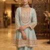 SCF0182-01 Shimmer Tissue Peplum Farshi Salwar Set
