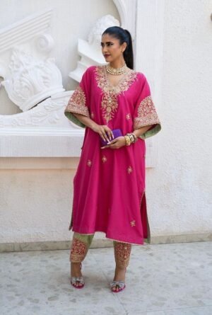 SCF0185-01 Opada Silk Tilla Embroidered Pheran Set