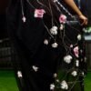 Black Georgette 3D Floral Zardozi Saree