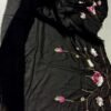 Black Georgette 3D Floral Zardozi Saree